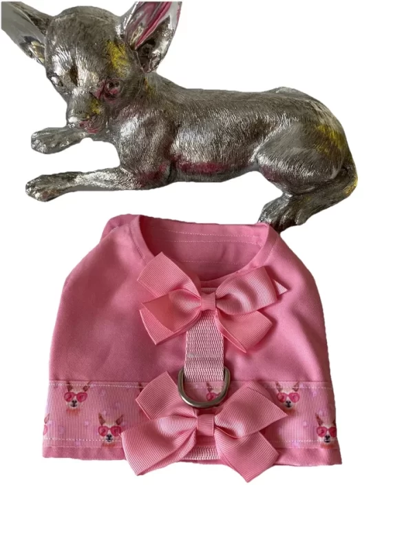 CHIHUAHUA PUPPY HANDMADE PINK HARNESS BESPOKE