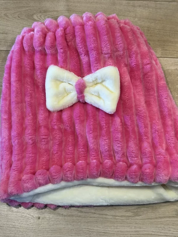 LUXURY FAUX FUR PINK CREAM SNUGGLE SACK PET PUPPY BED