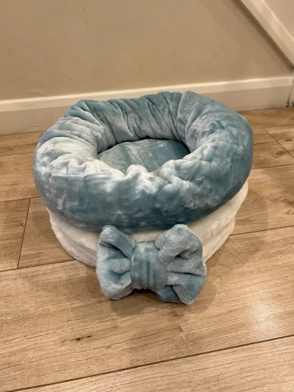 LUXURY FAUX FUR SNUGGLE SACK WITH BASE CUSHION PET PUPPY BED
