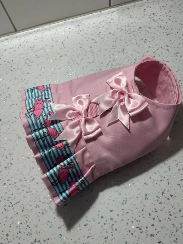 handmade designer pets items pink flamingo dress