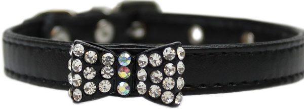 Crystal Bow tie Collar Black